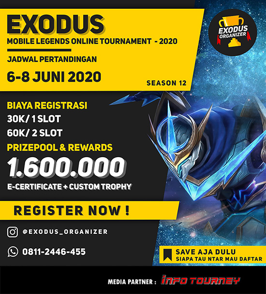 turnamen ml mlbb mole mobile legends juni 2020 exodus season 12 poster