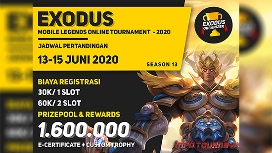 turnamen ml mlbb mole mobile legends juni 2020 exodus season 13 logo