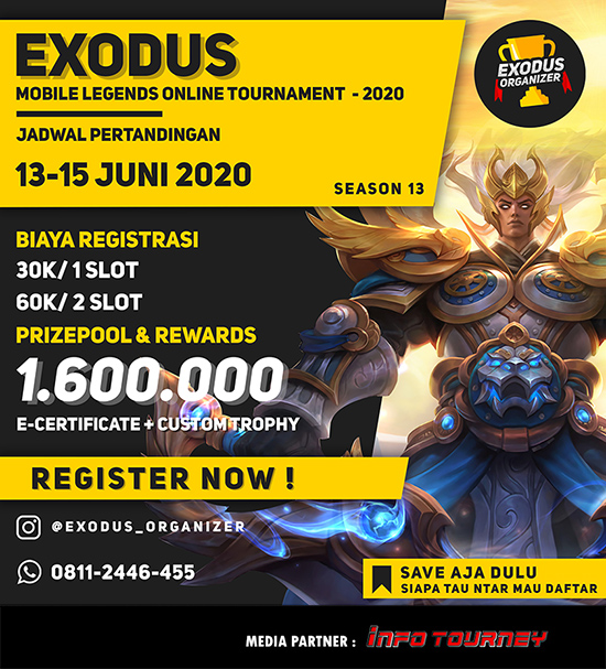 turnamen ml mlbb mole mobile legends juni 2020 exodus season 13 poster