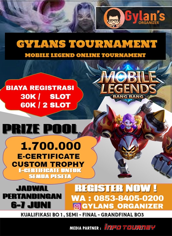 turnamen ml mlbb mole mobile legends juni 2020 gylans organizer season 4 poster