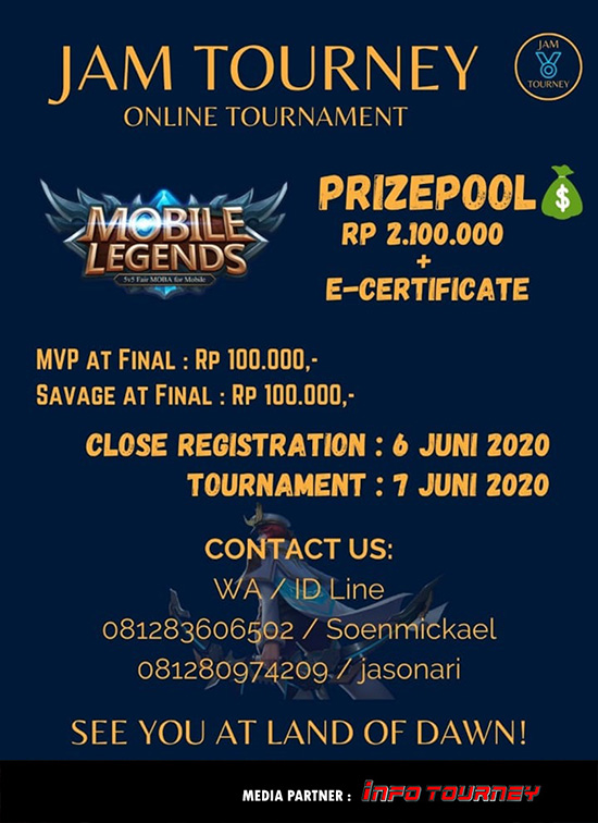turnamen ml mlbb mole mobile legends juni 2020 jam season 1 poster