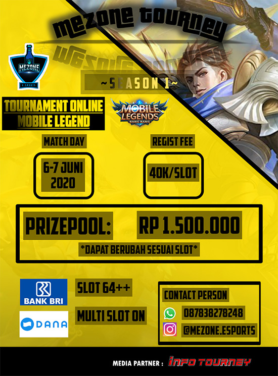 turnamen ml mlbb mole mobile legends juni 2020 mezone esport season 1 poster