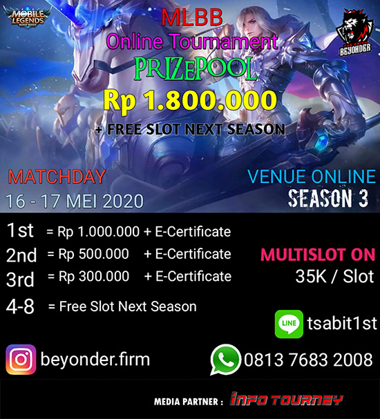 turnamen ml mlbb mole mobile legends mei 2020 beyonder firm season 3 poster