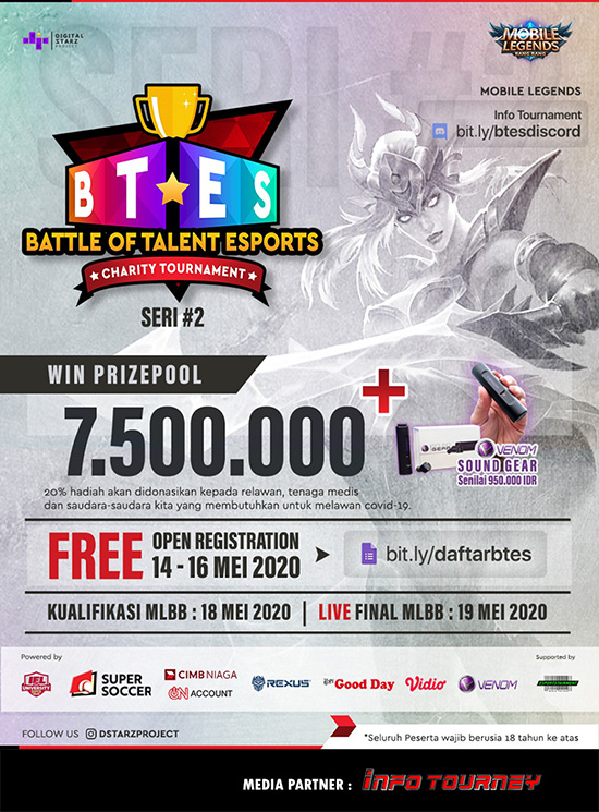 turnamen ml mlbb mole mobile legends mei 2020 btes charity season 2 poster