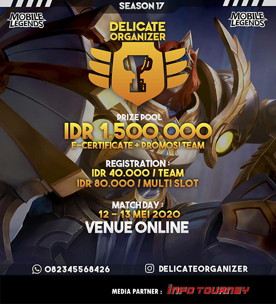 turnamen ml mlbb mole mobile legends mei 2020 delicate organizer season 17 poster