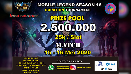 turnamen ml mlbb mole mobile legends mei 2020 duration official season 16 logo