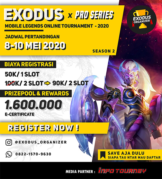turnamen ml mlbb mole mobile legends mei 2020 exodus x pro season 2 poster