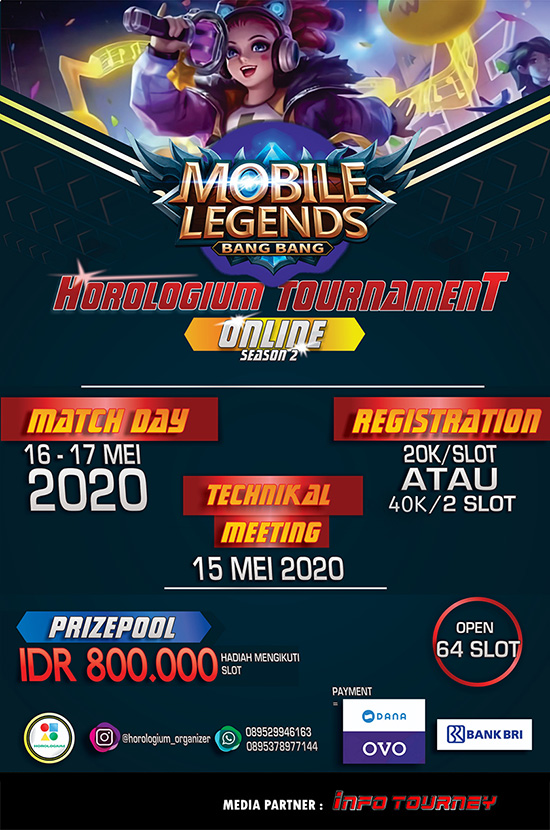 turnamen ml mlbb mole mobile legends mei 2020 horologium season 2 poster