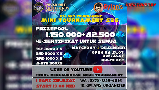 turnamen ml mlbb mole mobile legends desember 2020 gylans mini season 26 logo