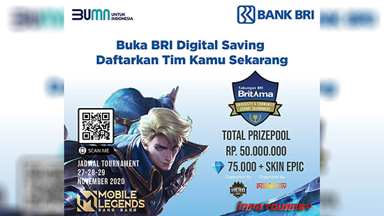 turnamen ml mlbb mole mobile legends november 2020 bri university and community logo