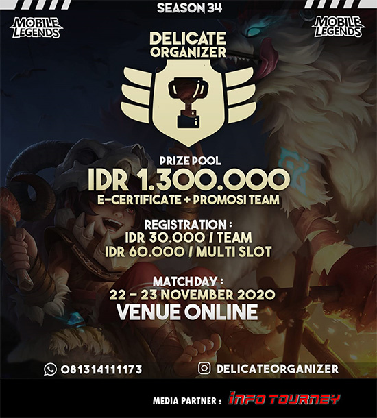 turnamen ml mlbb mole mobile legends november 2020 delicate organizer season 34 poster 1