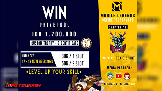 turnamen ml mlbb mole mobile legends november 2020 dgx esport chapter 18 logo