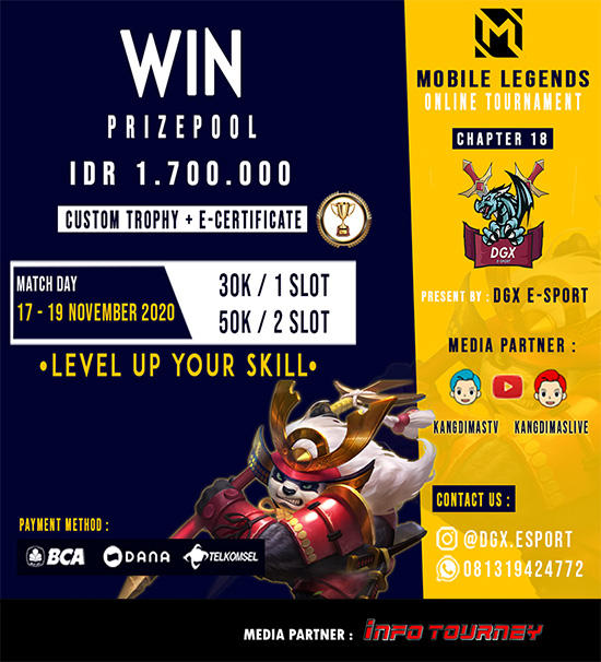 turnamen ml mlbb mole mobile legends november 2020 dgx esport chapter 18 poster