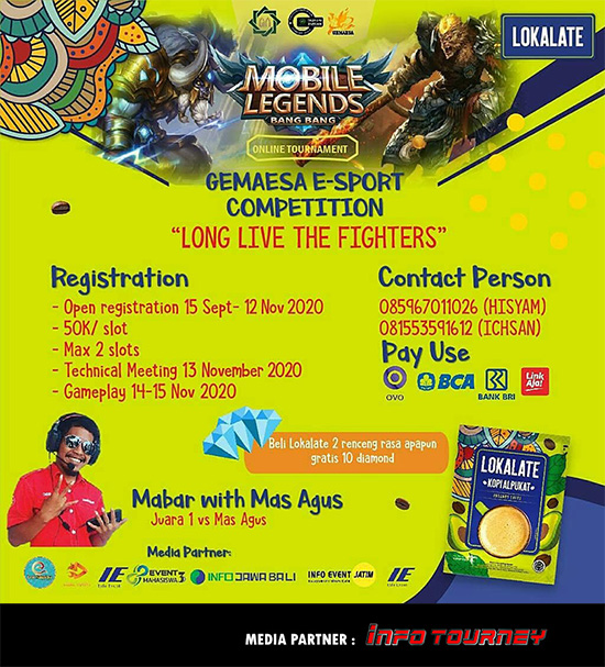 turnamen ml mlbb mole mobile legends november 2020 gemaesa esport poster