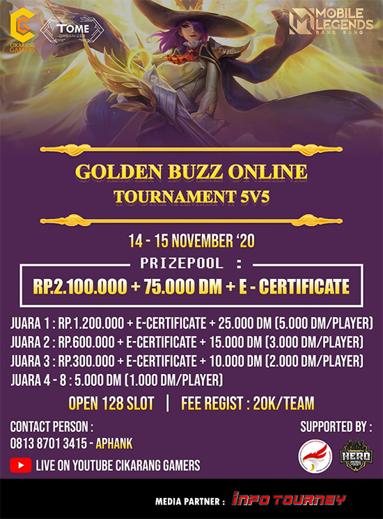 turnamen ml mlbb mole mobile legends november 2020 golden buzz poster