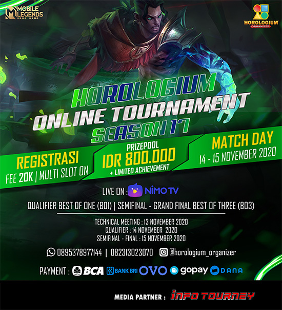 turnamen ml mlbb mole mobile legends november 2020 horologium season 17 poster