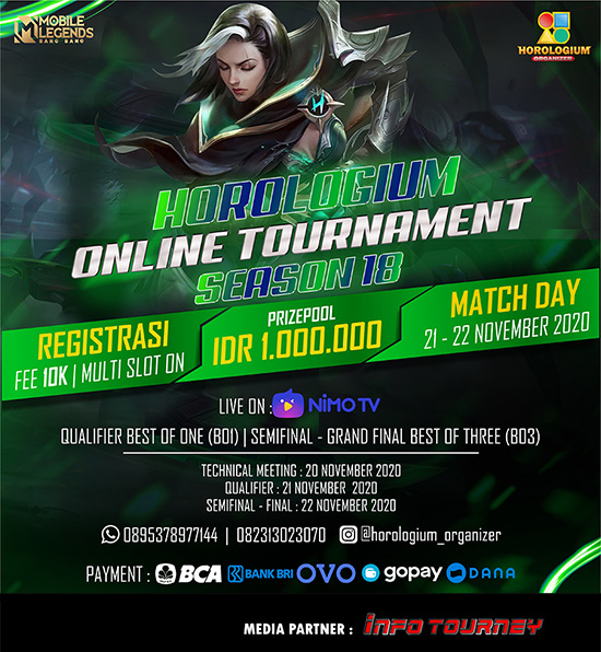 turnamen ml mlbb mole mobile legends november 2020 horologium season 18 poster