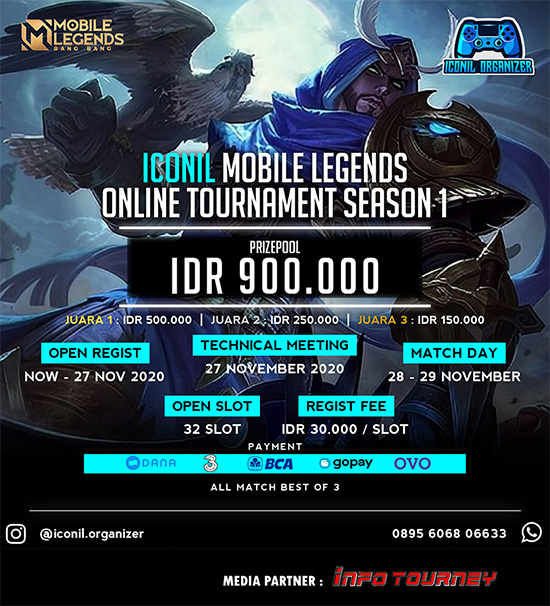 turnamen ml mlbb mole mobile legends november 2020 iconil organizer season 1 poster