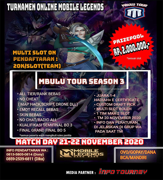 turnamen ml mlbb mole mobile legends november 2020 mbulu season 3 poster