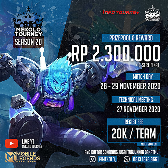 turnamen ml mlbb mole mobile legends november 2020 mekolo season 20 poster