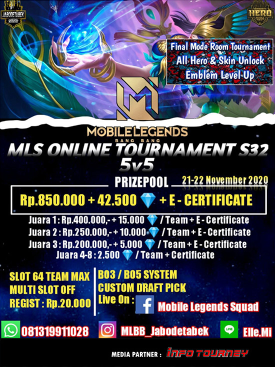turnamen ml mlbb mole mobile legends november 2020 mls season 32 poster