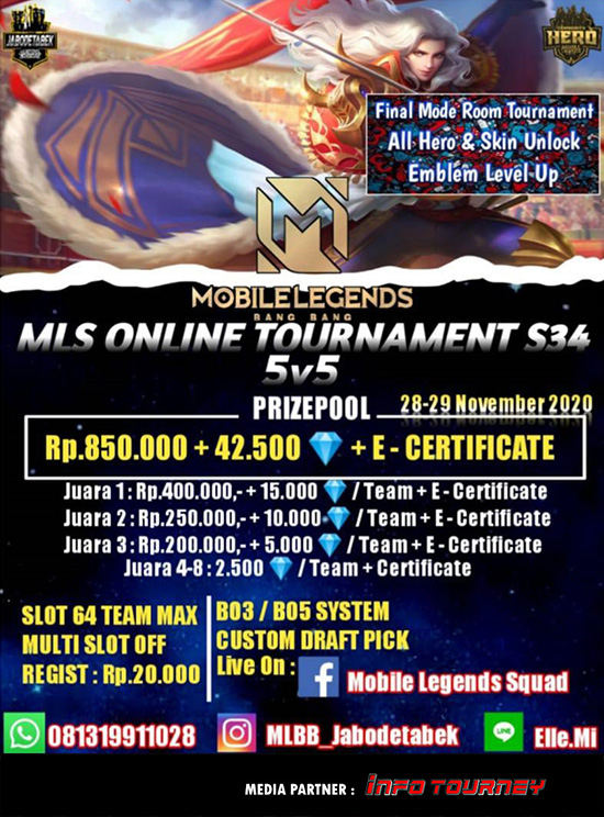 turnamen ml mlbb mole mobile legends november 2020 mls season 34 poster