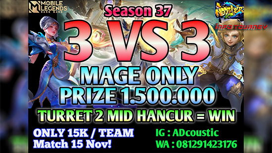 turnamen ml mlbb mole mobile legends november 2020 noobler season 37 3vs3 mage logo