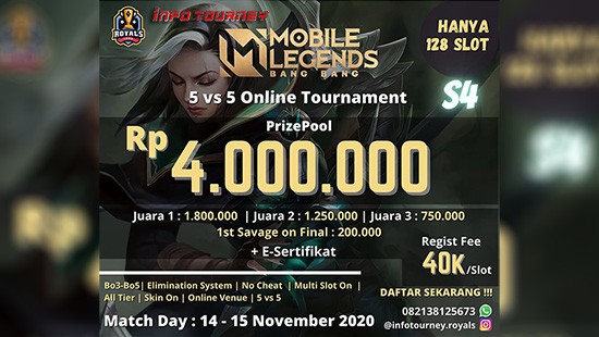 turnamen ml mlbb mole mobile legends november 2020 royals indo gold season 4 logo
