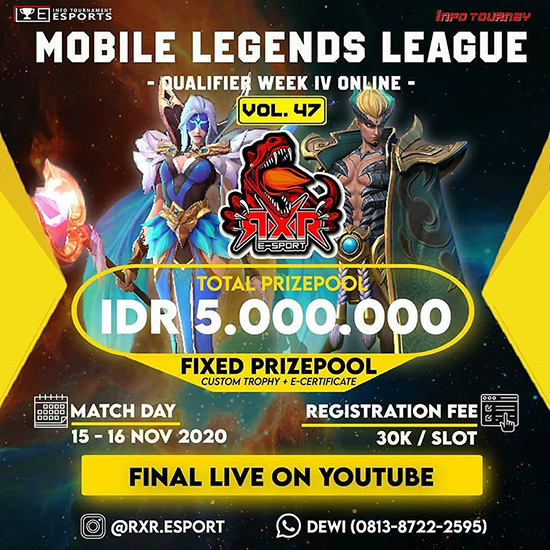turnamen ml mlbb mole mobile legends november 2020 rxr season 47 week 4 poster