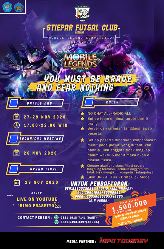 turnamen ml mlbb mole mobile legends november 2020 sfc season 1 poster