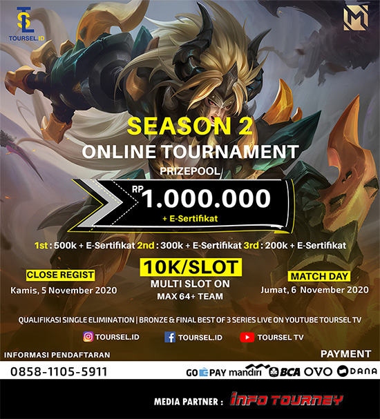 turnamen ml mlbb mole mobile legends november 2020 toursel id season 2 poster