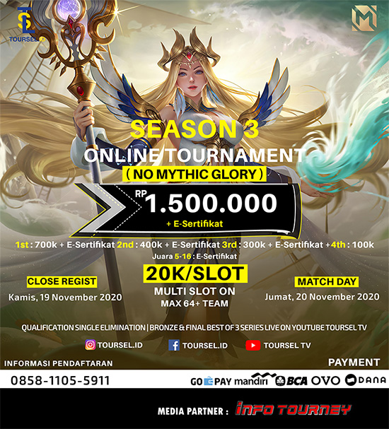 turnamen ml mlbb mole mobile legends november 2020 toursel id season 3 poster