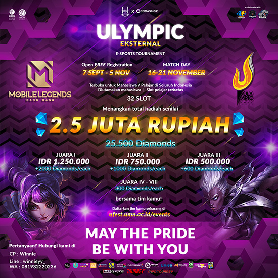turnamen ml mlbb mole mobile legends november 2020 ulympic eksternal poster