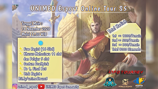 turnamen ml mlbb mole mobile legends november 2020 unimed esport season 5 logo