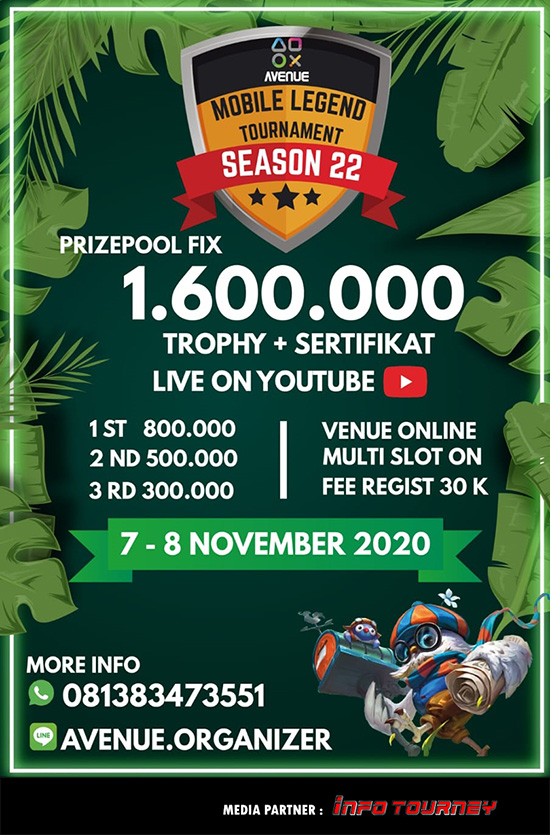 turnamen ml mlbb mole mobile legends november 2020 avenue organizer season 22 poster