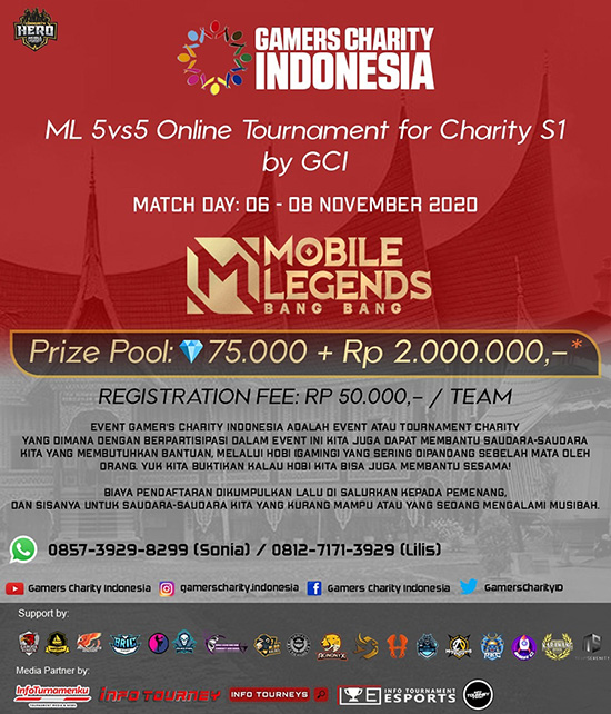 turnamen ml mlbb mole mobile legends november 2020 gamers charity indonesia season 1 poster