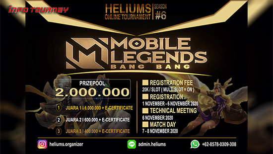 turnamen ml mlbb mole mobile legends november 2020 heliums organizer season 6 logo