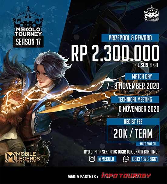turnamen ml mlbb mole mobile legends november 2020 mekolo season 17 poster