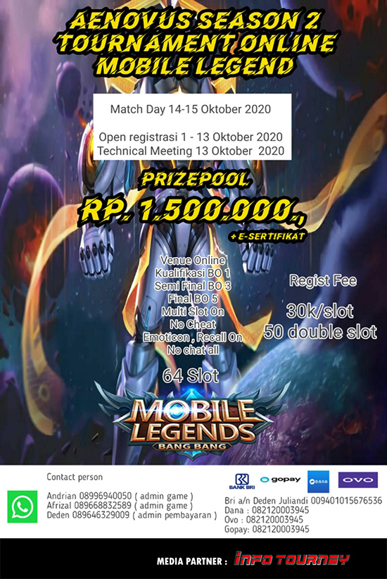 turnamen ml mlbb mole mobile legends oktober 2020 aenovus season 2 poster