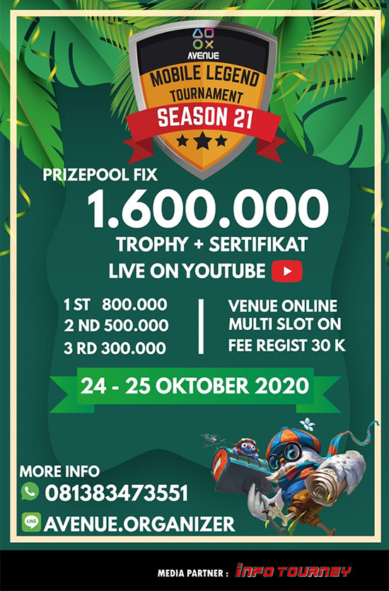 turnamen ml mlbb mole mobile legends oktober 2020 avenue organizer season 21 poster