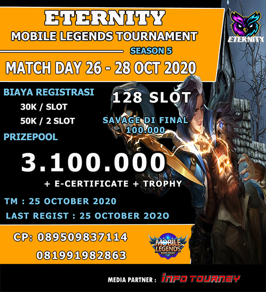turnamen ml mlbb mole mobile legends oktober 2020 eternity season 5 poster