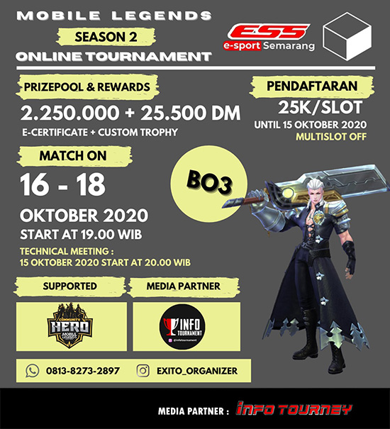 turnamen ml mlbb mole mobile legends oktober 2020 exito organizer season 2 poster