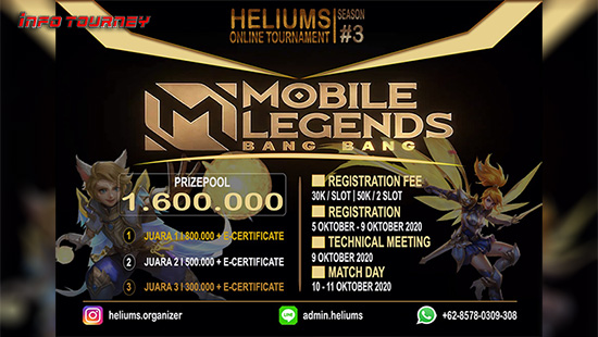 turnamen ml mlbb mole mobile legends oktober 2020 heliums organizer season 3 logo
