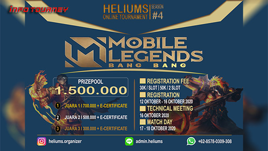 turnamen ml mlbb mole mobile legends oktober 2020 heliums organizer season 4 logo