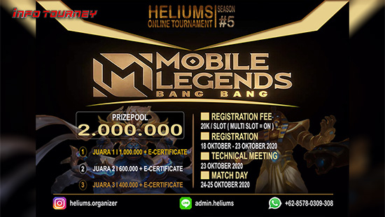 turnamen ml mlbb mole mobile legends oktober 2020 heliums organizer season 5 logo