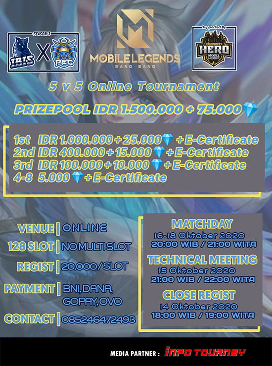 turnamen ml mlbb mole mobile legends oktober 2020 ibis x pec season 3 poster