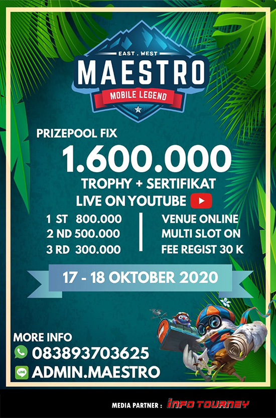 turnamen ml mlbb mole mobile legends oktober 2020 maestro organizer season 31 poster