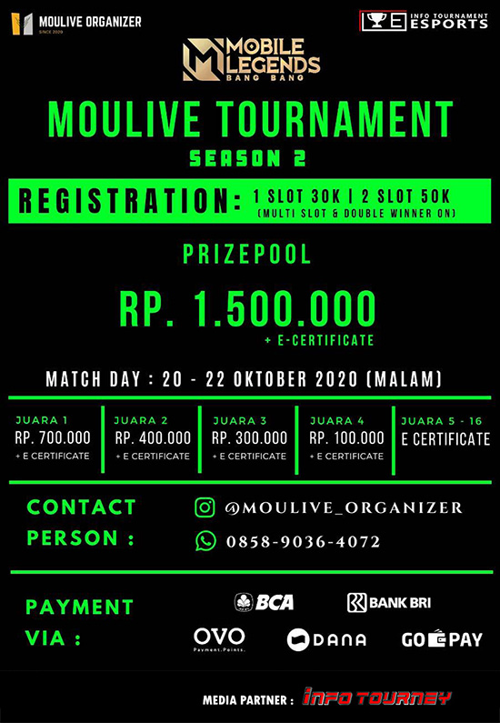 turnamen ml mlbb mole mobile legends oktober 2020 moulive season 2 poster