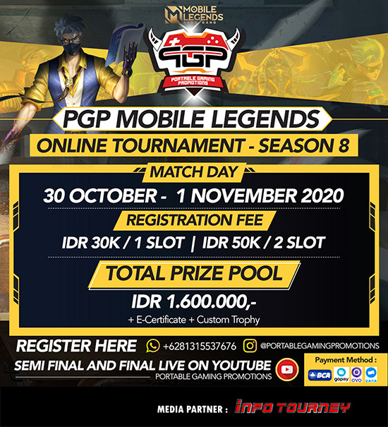 turnamen ml mlbb mole mobile legends oktober 2020 portable gaming promotions season 8 poster