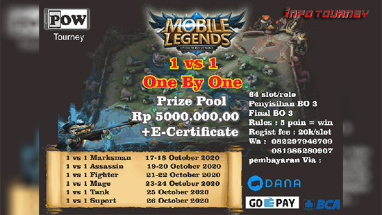 turnamen ml mlbb mole mobile legends oktober 2020 pow special 1vs1 logo